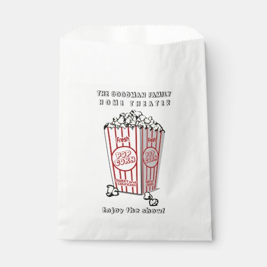 Personalisiert Zuhause Theater Custom Popcorn Geschenktütchen (Vorderseite)