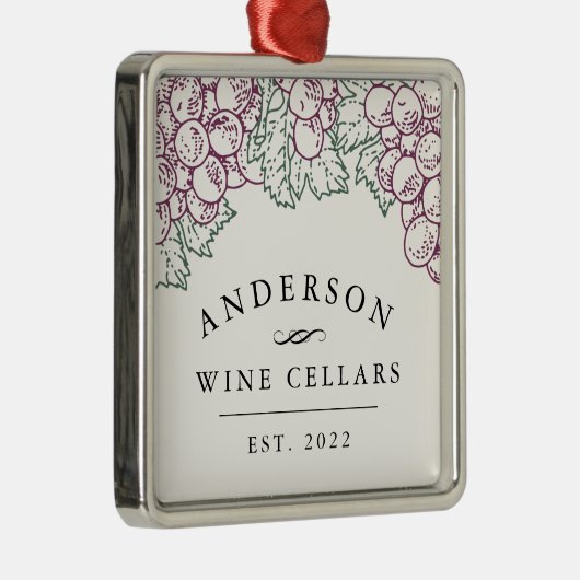 Personalisiert Zuhause Wine Cellar Silbernes Ornament (Rechts)