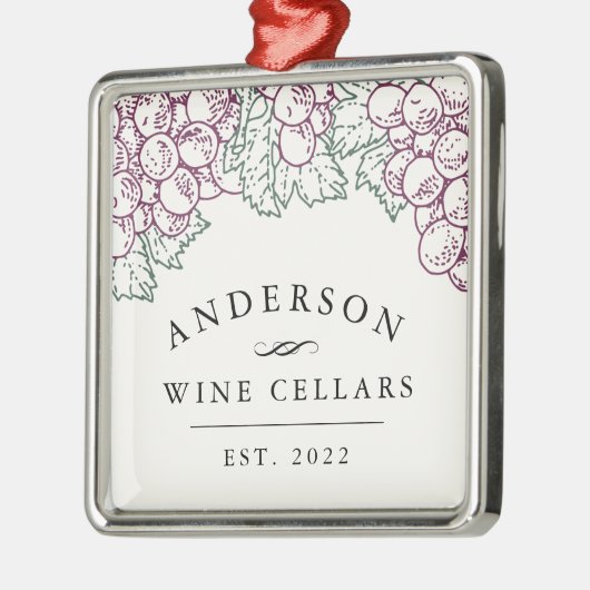 Personalisiert Zuhause Wine Cellar Silbernes Ornament (Links)