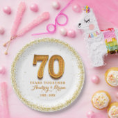 personalisiert zum 70. Jahrestag Pappteller (Party)