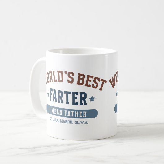 Personalisiert zum besten Vater der Welt Kaffeetasse (Vorderseite Links)