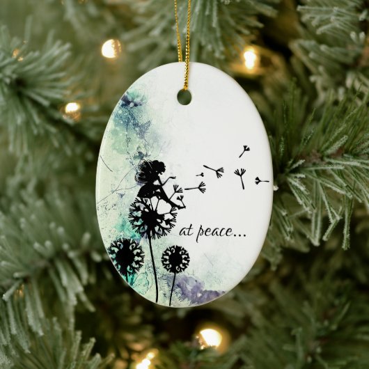 Personalisiert zum Frieden Fairy n Dandelion Weihn Keramik Ornament (Baum)