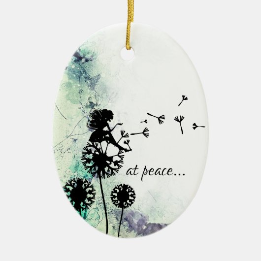 Personalisiert zum Frieden Fairy n Dandelion Weihn Keramik Ornament (Vorne)