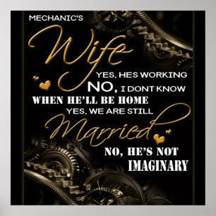 Personalisiert zur Ehefrau meines Mechanikers, Ver Poster