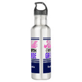 Personalisiert zurück in die fünfte Schulstufe Edelstahlflasche (Rückseite)