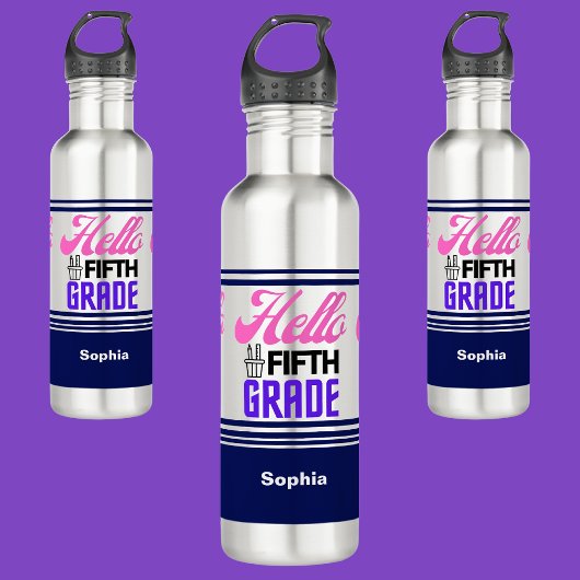 Personalisiert zurück in die fünfte Schulstufe Edelstahlflasche