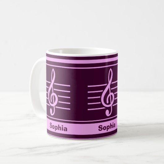 Personalisiert zurück zur Musikschule Kaffeetasse (Vorderseite Links)