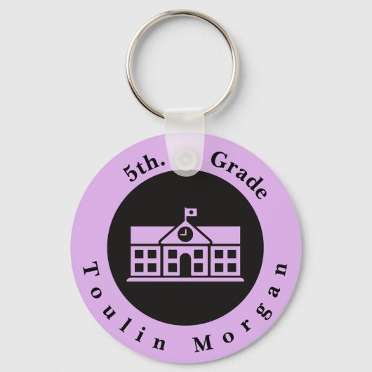 Personalisiert zurück zur Schule 5. Grad Schlüsselanhänger (Vorderseite)