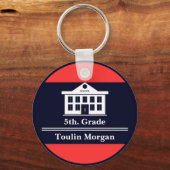 Personalisiert zurück zur Schule 5. Grad Schlüsselanhänger (Vorderseite)