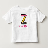 Personalisiert zurück zur Schule Alphabet Z Kleinkind T-shirt (Vorderseite)