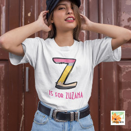Personalisiert zurück zur Schule Alphabet Z Kleinkind T-shirt