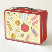 Personalisiert zurück zur Schule für Kinder - Metall Brotdose (Rückseite)