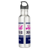 Personalisiert zurück zur Schule Hallo KG2 Edelstahlflasche (Rückseite)