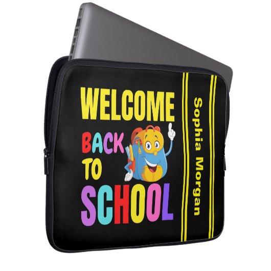 Personalisiert zurück zur Schule Laptopschutzhülle (Vorne Rechts)