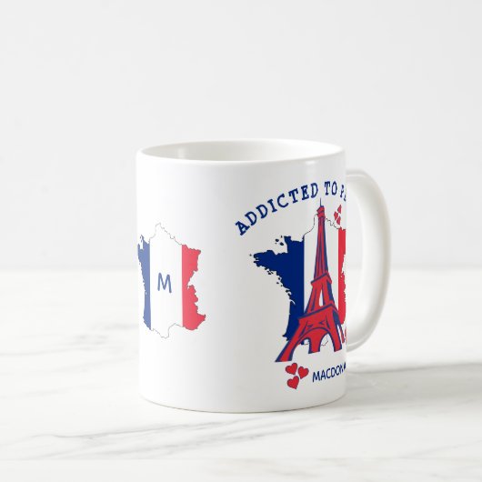 Personalisiert ZUSÄTZLICH ZU PARIS Kaffeetasse (VorderseiteRechts)
