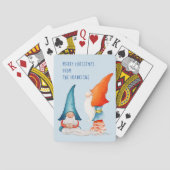 Personalisiert, zwei farbige Weihnachtselfen Spielkarten (Rückseite)