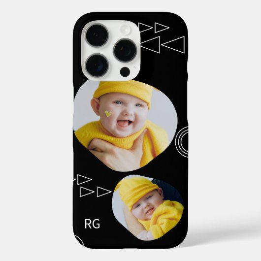 Personalisiert zwei Fotos Abstrakt Case-Mate iPhone Hülle (Rückseite)