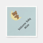 PersonalisiertBären über dem Mond Babydusche Serviette (Vorderseite)