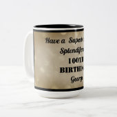 Personalisierte 100. Geburtstagsfeier Tasse (Vorderseite Links)