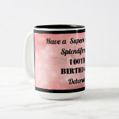 Personalisierte 100. Geburtstagsfeier Tasse (Vorderseite Links)
