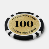 Personalisierte 100 nummerierte Foto-Gold  Pokerchips (Einzeln)
