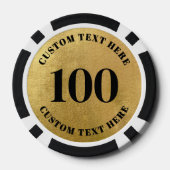 Personalisierte 100 nummerierte Gold Pokerchips (Rückseite)