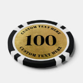 Personalisierte 100 nummerierte Gold Pokerchips (Einzeln)