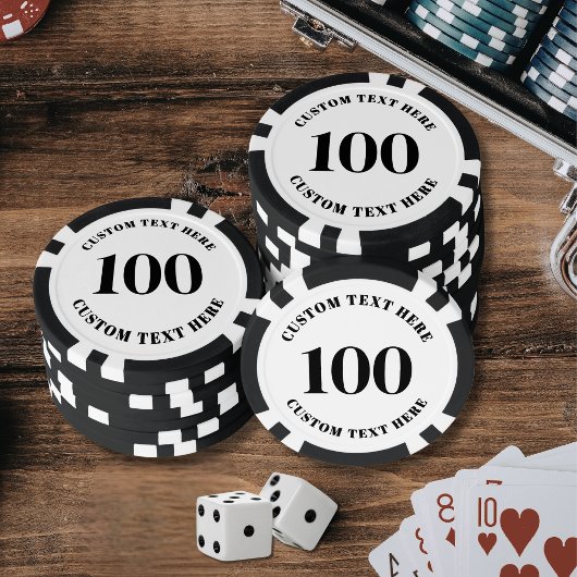 Personalisierte 100 nummerierte pokerchips