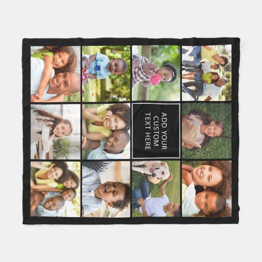 Personalisierte 11-Bild-Collage - benutzerdefinier Fleecedecke (Vorderseite (Horizontal))