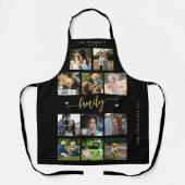 Personalisierte 11-Familienfoto-Collage in schwarz Schürze (Vorderseite)