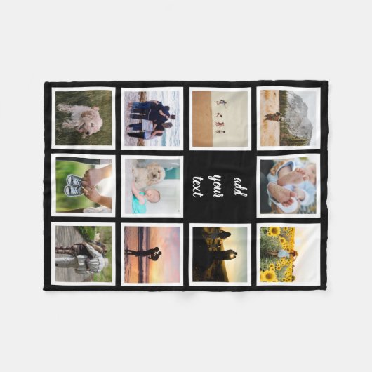 Personalisierte 11-Foto-Collage Fleecedecke (Vorderseite (Horizontal))