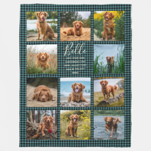Personalisierte 11 Foto Collage Karo Muster Fleece