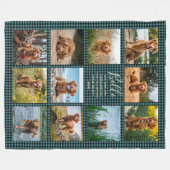 Personalisierte 11 Foto Collage Karo Muster Fleece (Vorderseite (Horizontal))