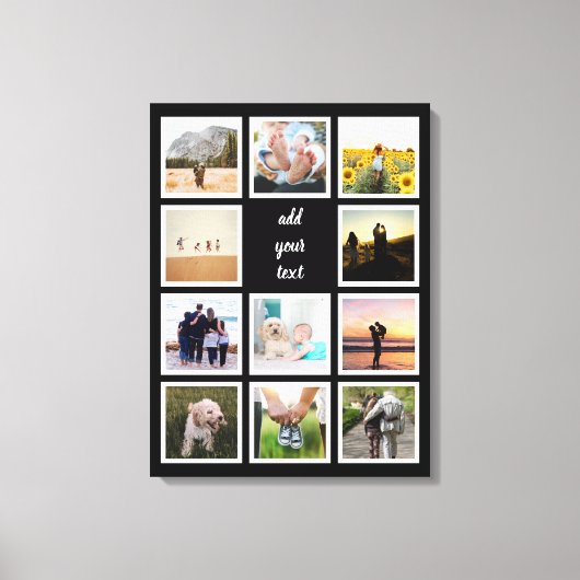 Personalisierte 11-Foto-Collage Leinwanddruck (Vorderseite)