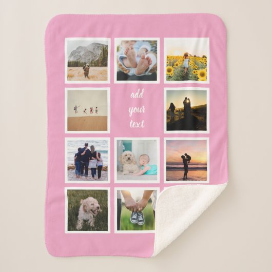 Personalisierte 11-Foto-Collage Sherpadecke (Vorderseite)