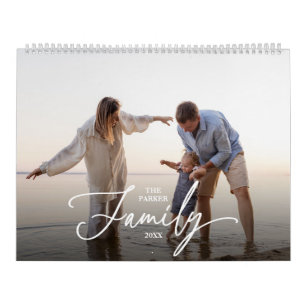 Personalisierte 12 Familienfotos mit eleganter Typ Kalender