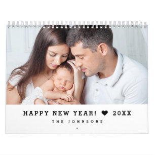 Personalisierte 12-Monats-Familienfotos Kalender