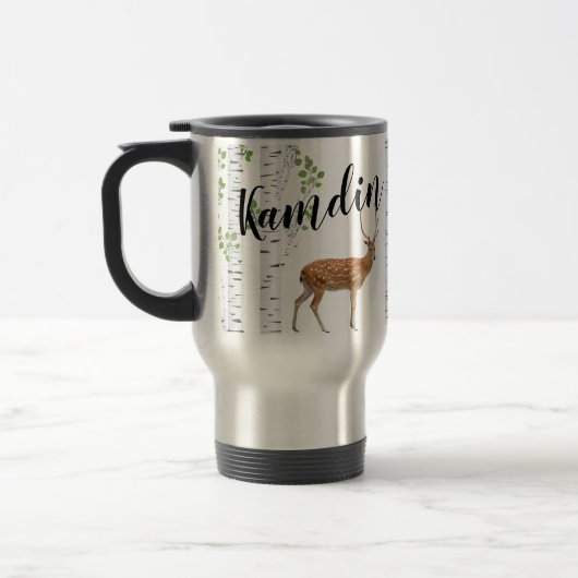 Personalisierte 15-Unzen Kaffee Tasse Deer Doe Buc (Links)
