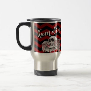 Personalisierte 15 Unzen Kaffee Tasse Schädel Rose