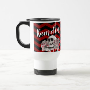 Personalisierte 15 Unzen Kaffee Tasse Schädel Rose