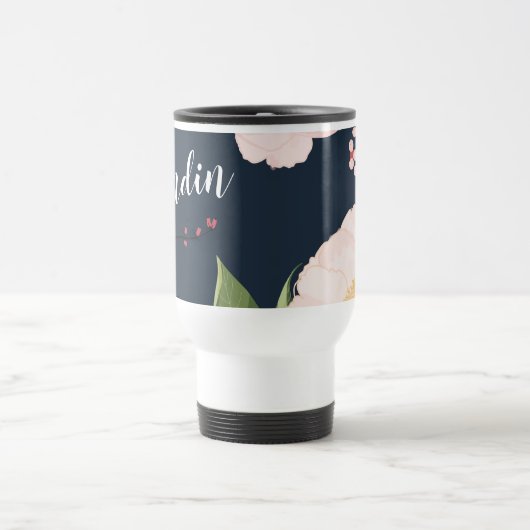 Personalisierte 15 Unzen Kaffee Tasse Weißer Blume (Mittel)