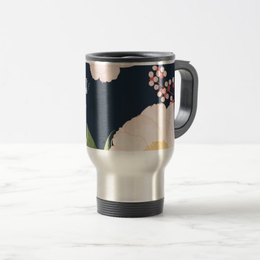 Personalisierte 15 Unzen Kaffee Tasse Weißer Blume (VorderseiteRechts)