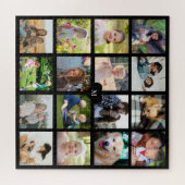 Personalisierte 16-Foto-Collage mit Monogramm Puzzle (Horizontal)