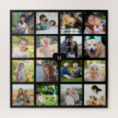 Personalisierte 16-Foto-Collage mit Monogramm Puzzle (Vertikal)