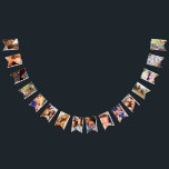 Personalisierte 16-Foto-Feier Wimpelkette<br><div class="desc">Entdecken Sie mit unseren Personalisierten Foto Celebration Bunting Fahnen eine einzigartige und persönliche Art, besondere Momente zu feiern! Diese bezaubernden Fahnen sind mit 16 Einzelbildern Ihrer Wahl ausgestattet, die sich perfekt eignen, um wertvolle Erinnerungen an Geburtstagen, Jahrestagen oder Zusammenkünften zu zeigen. Erschaffen Sie ein maßgeschneidertes Party-Dekor, das Herz Touchs, Gespräche...</div>