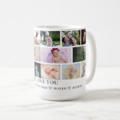 Personalisierte 16-Foto-Vorlage Collage und Text Kaffeetasse (VorderseiteRechts)