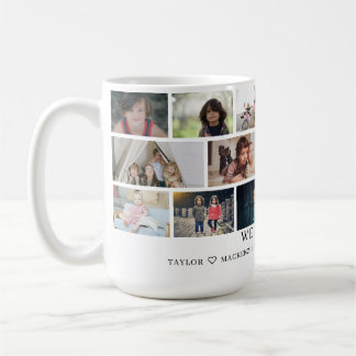 Personalisierte 16-Foto-Vorlage Collage und Text  Kaffeetasse