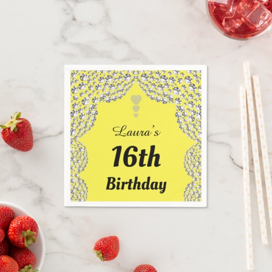 Personalisierte 16. oder altersgerechte Party-Serv Serviette (Beispiel)