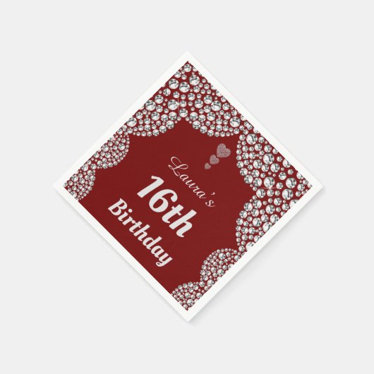 Personalisierte 16. oder altersgerechte Party-Serv Serviette (Ecke)