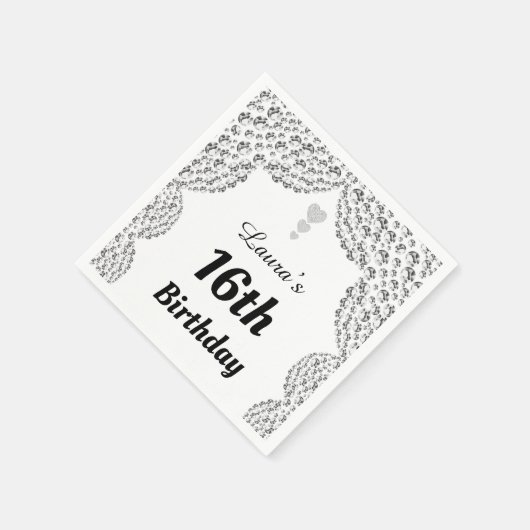 Personalisierte 16. oder altersgerechte Party-Serv Serviette (Ecke)